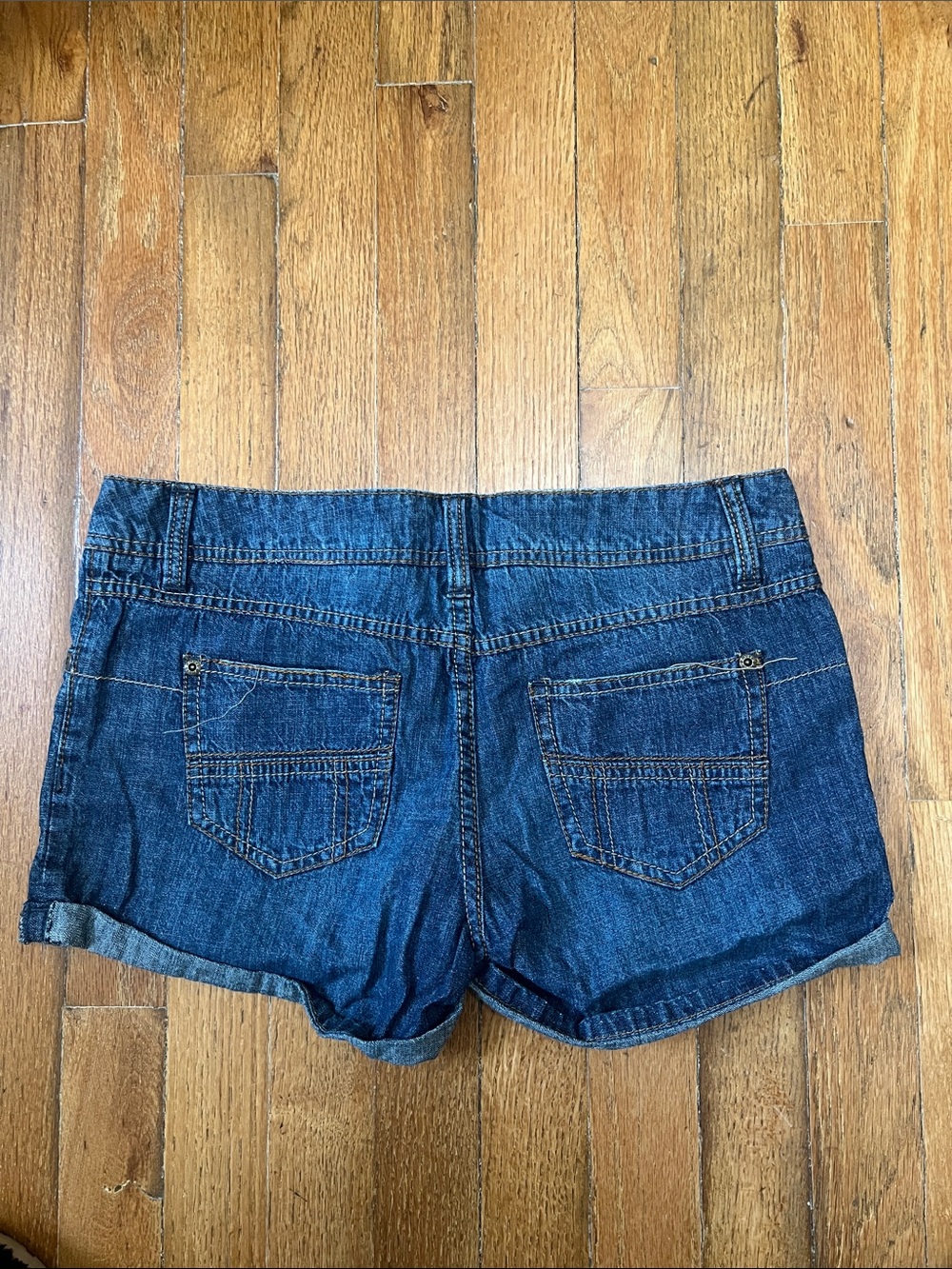 Mudd Dark Blue Rolled Cuff Denim Shorts - Picture 2 of 2